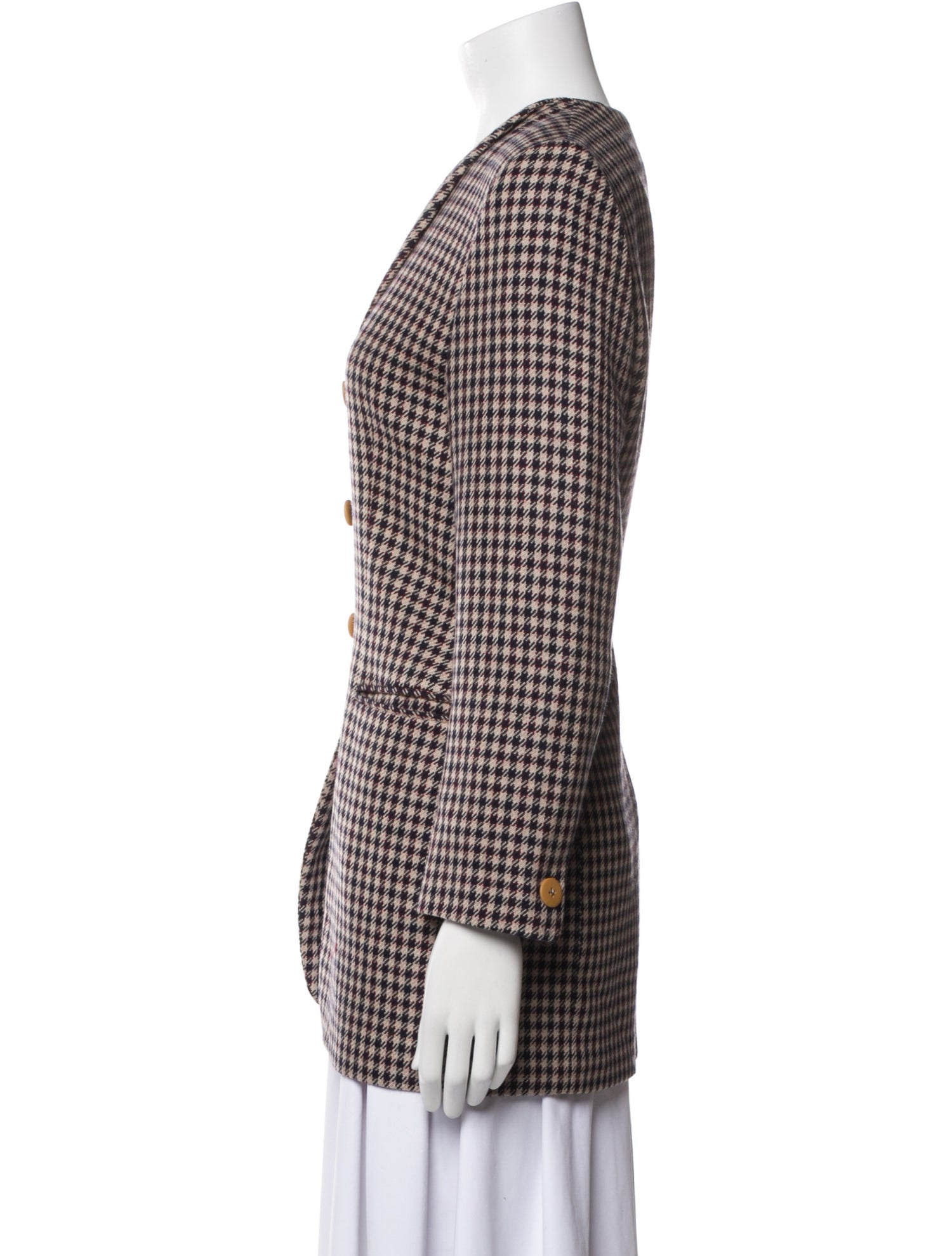 Giorgio Armani Wool Plaid Print Blazer
