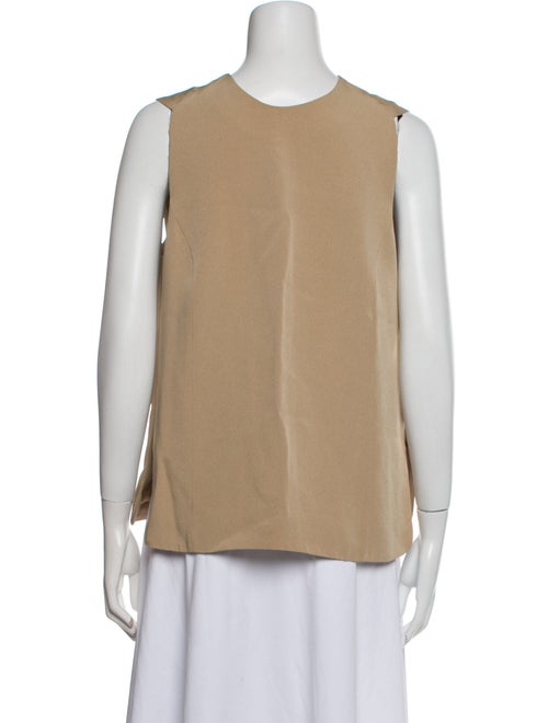 Giorgio Armani Crew Neck Sleeveless Button-Up Top