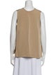 Giorgio Armani Crew Neck Sleeveless Button-Up Top