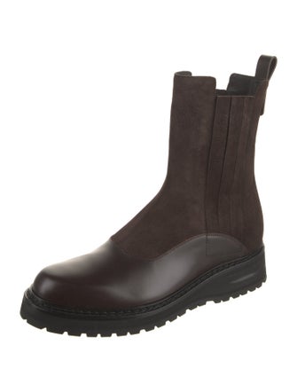 Giorgio Armani Leather Rain Boots