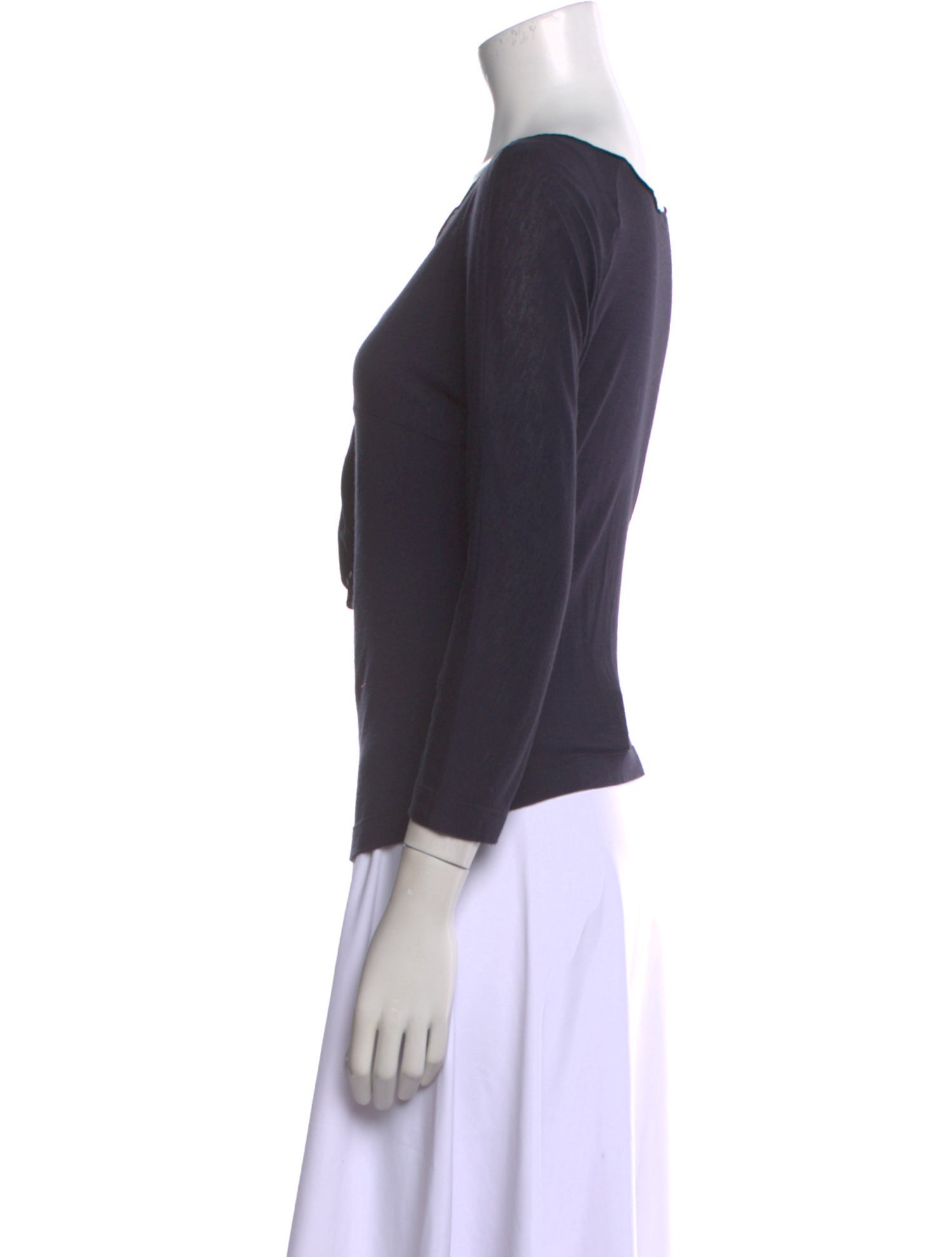 Giorgio Armani V-Neck Three-Quarter Sleeve Blouse