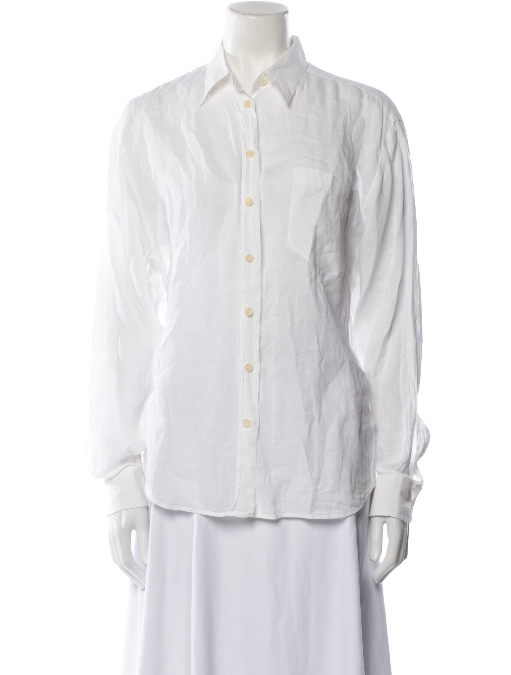 Giorgio Armani Long Sleeve Button-Up Top