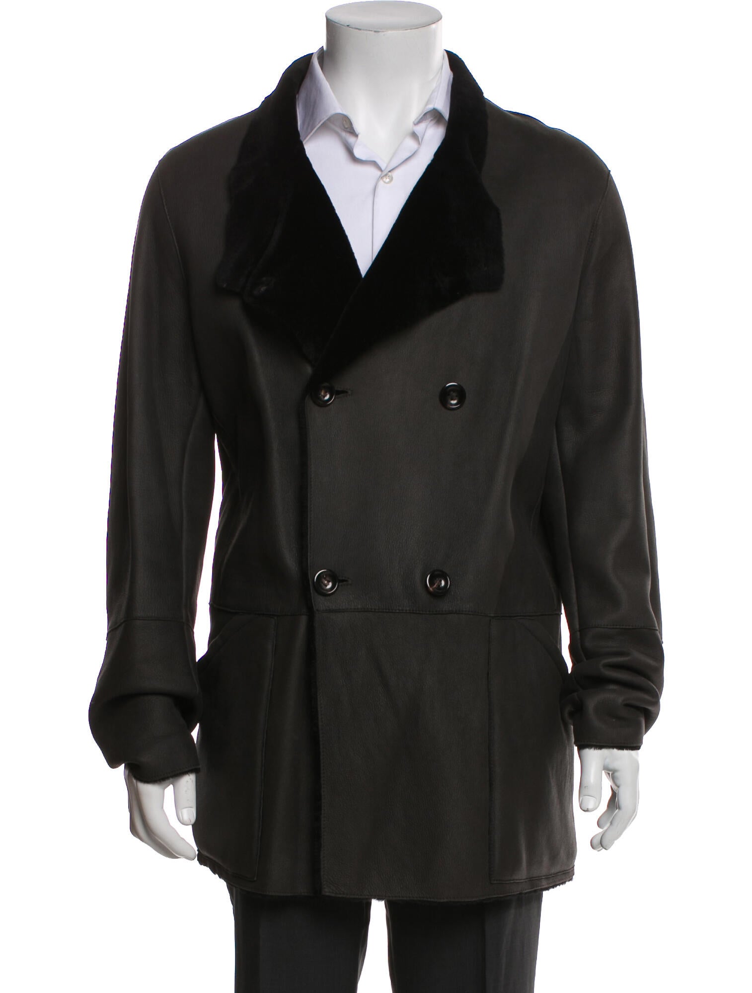 Giorgio Armani Lambskin Peacoat