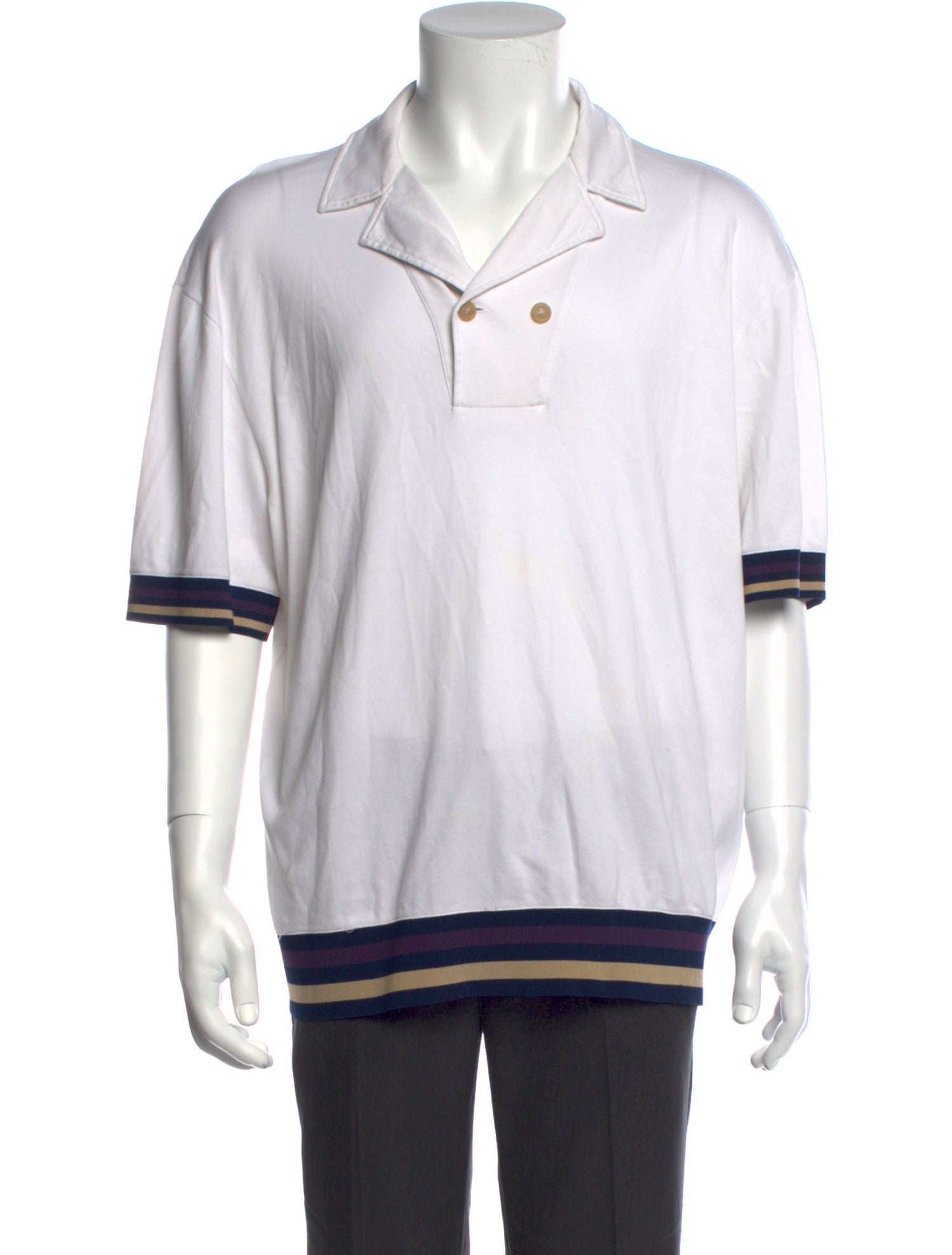 Giorgio Armani Striped Collar Polo Shirt