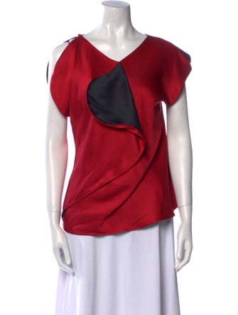 Giorgio Armani Silk V-Neck Blouse