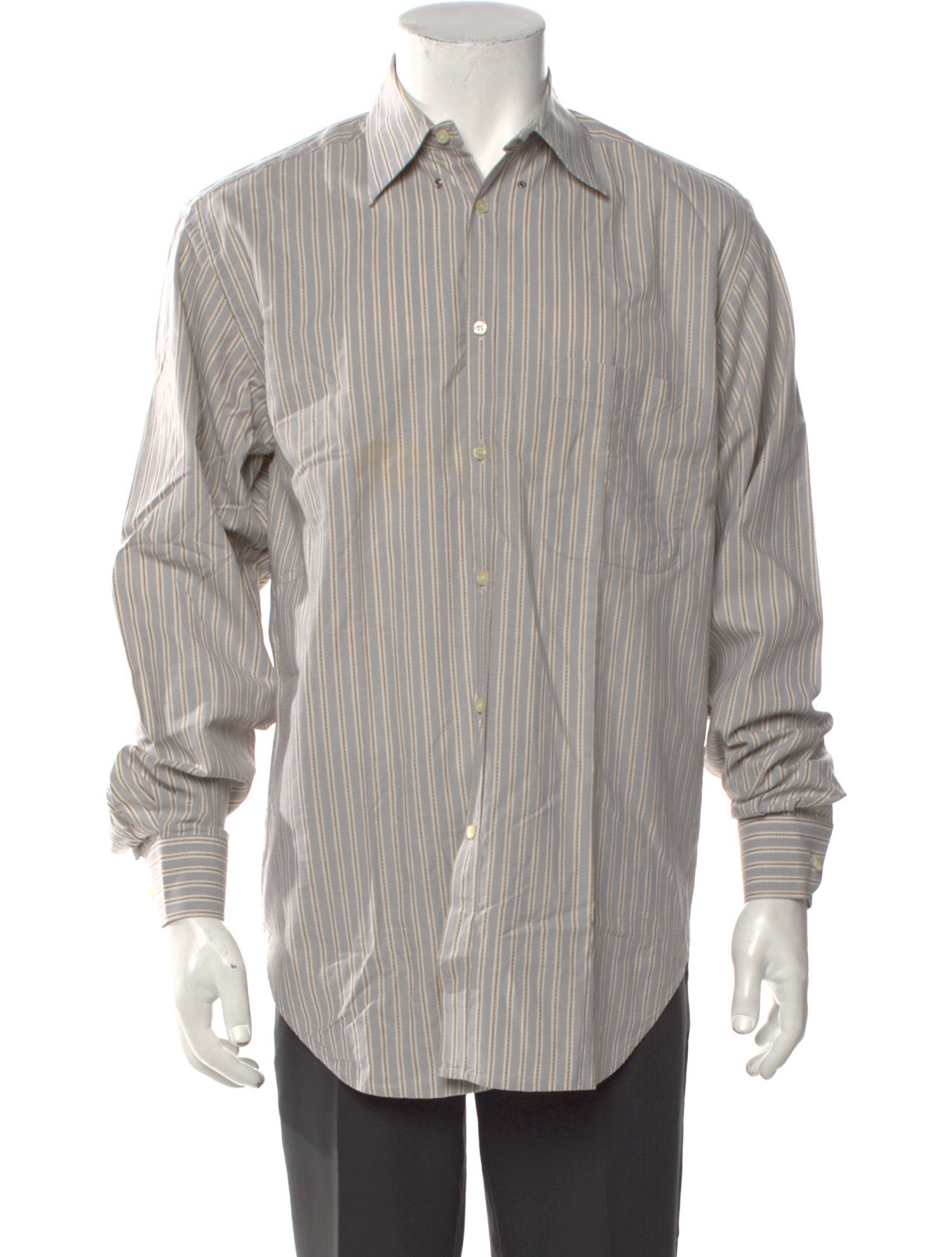 Giorgio Armani Striped Long Sleeve Dress Shirt