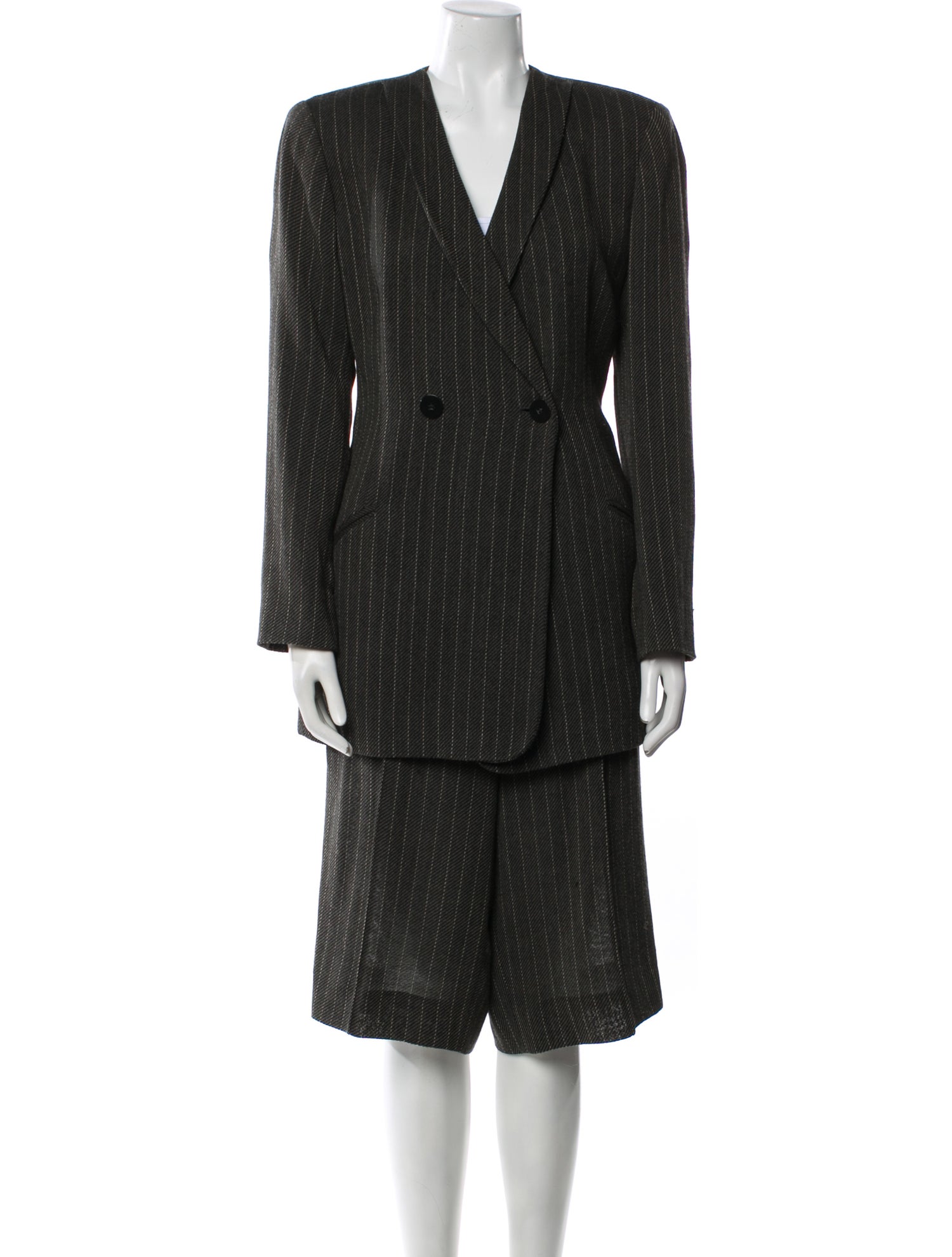 Giorgio Armani Wool Striped Short Set