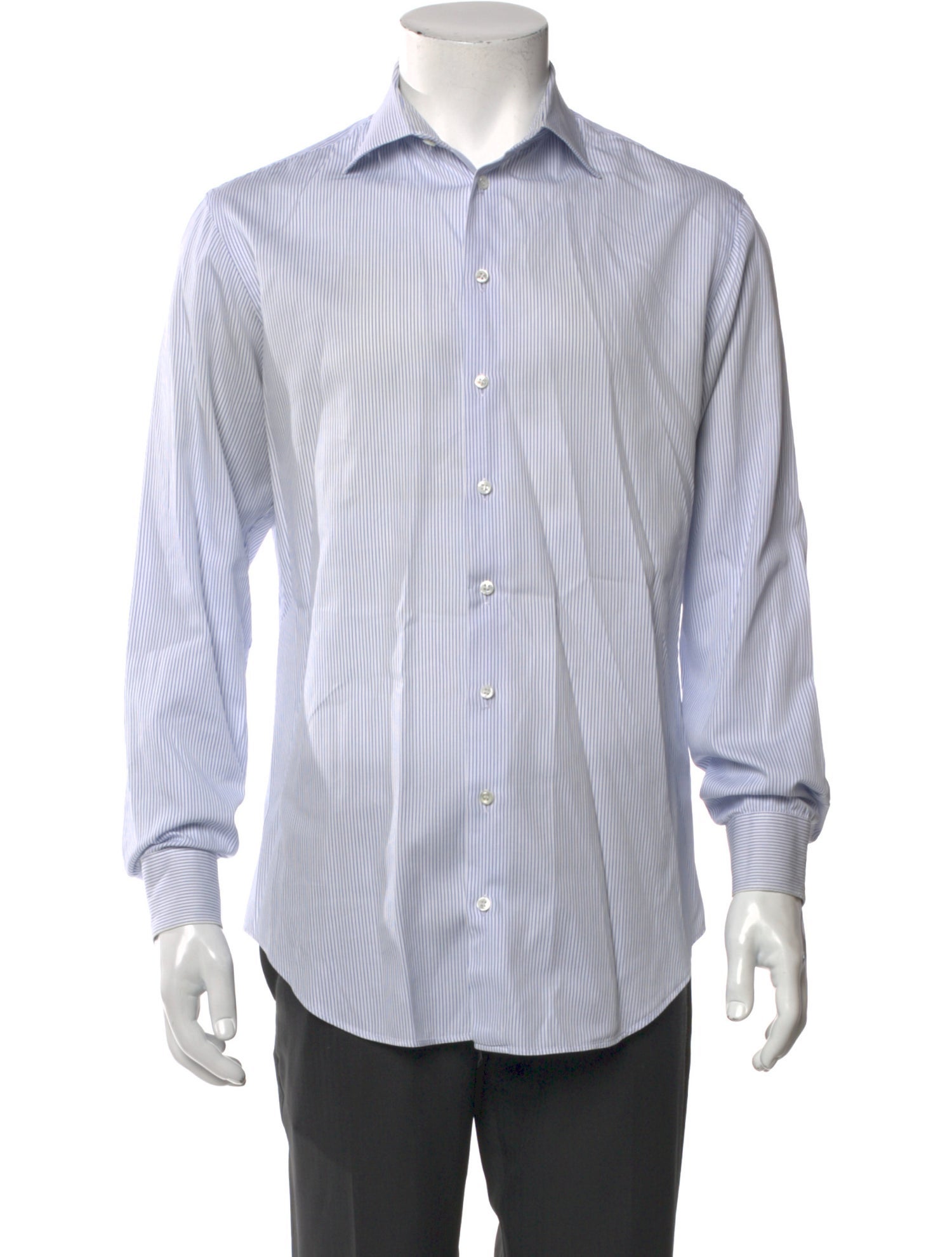 Giorgio Armani Striped Long Sleeve Dress Shirt