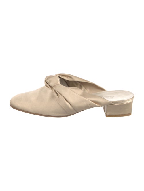 Giorgio Armani Satin Leather Trim Embellishment Mules