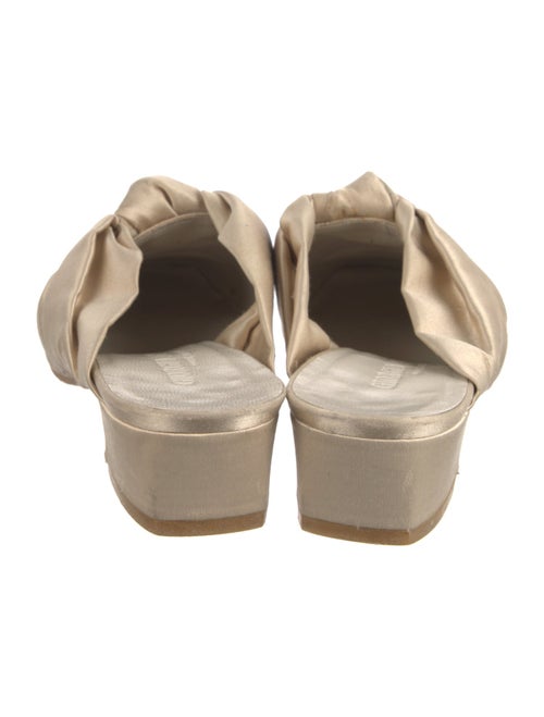 Giorgio Armani Satin Leather Trim Embellishment Mules