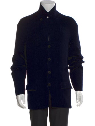 Giorgio Armani Virgin Wool Mock Neck Cardigan