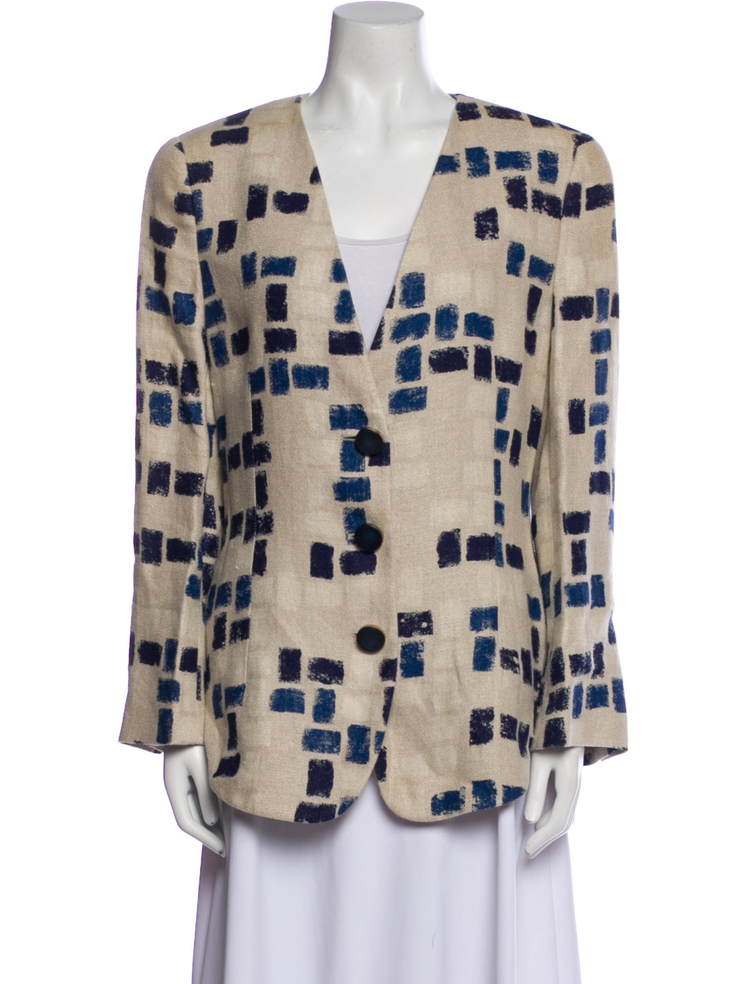 Giorgio Armani Linen Printed Blazer
