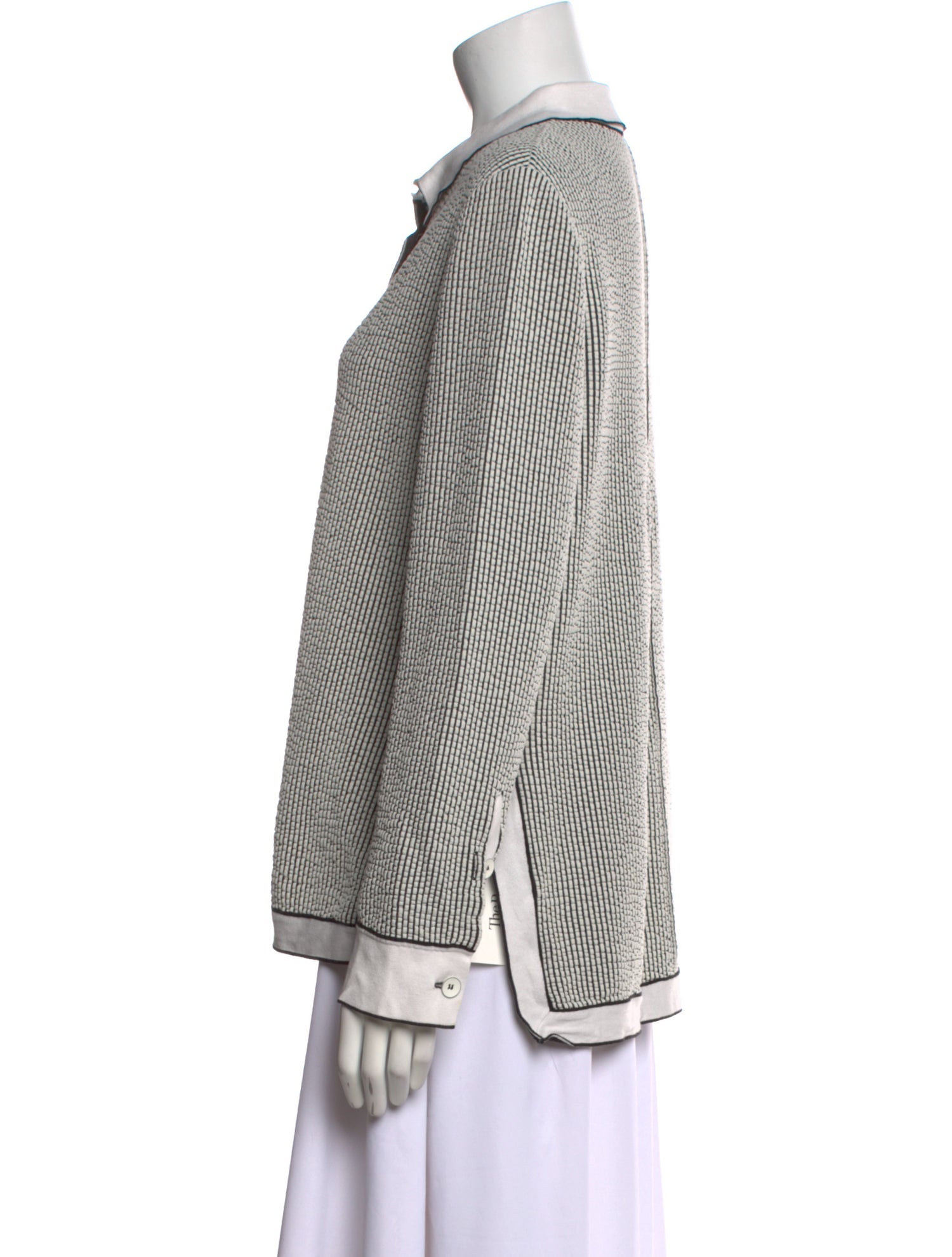 Giorgio Armani Striped Long Sleeve Button-Up Top