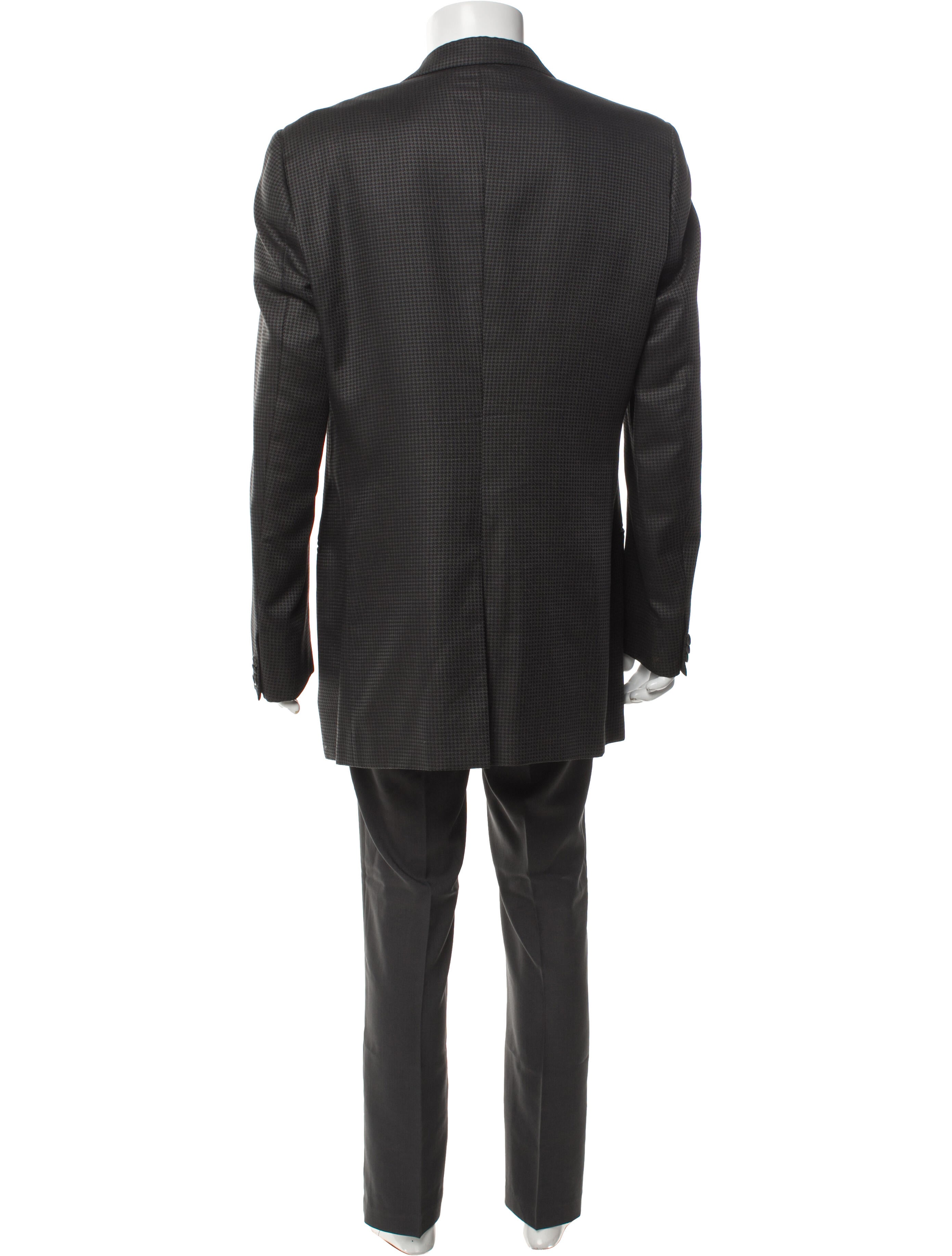 Giorgio Armani Wool Plaid Print Blazer