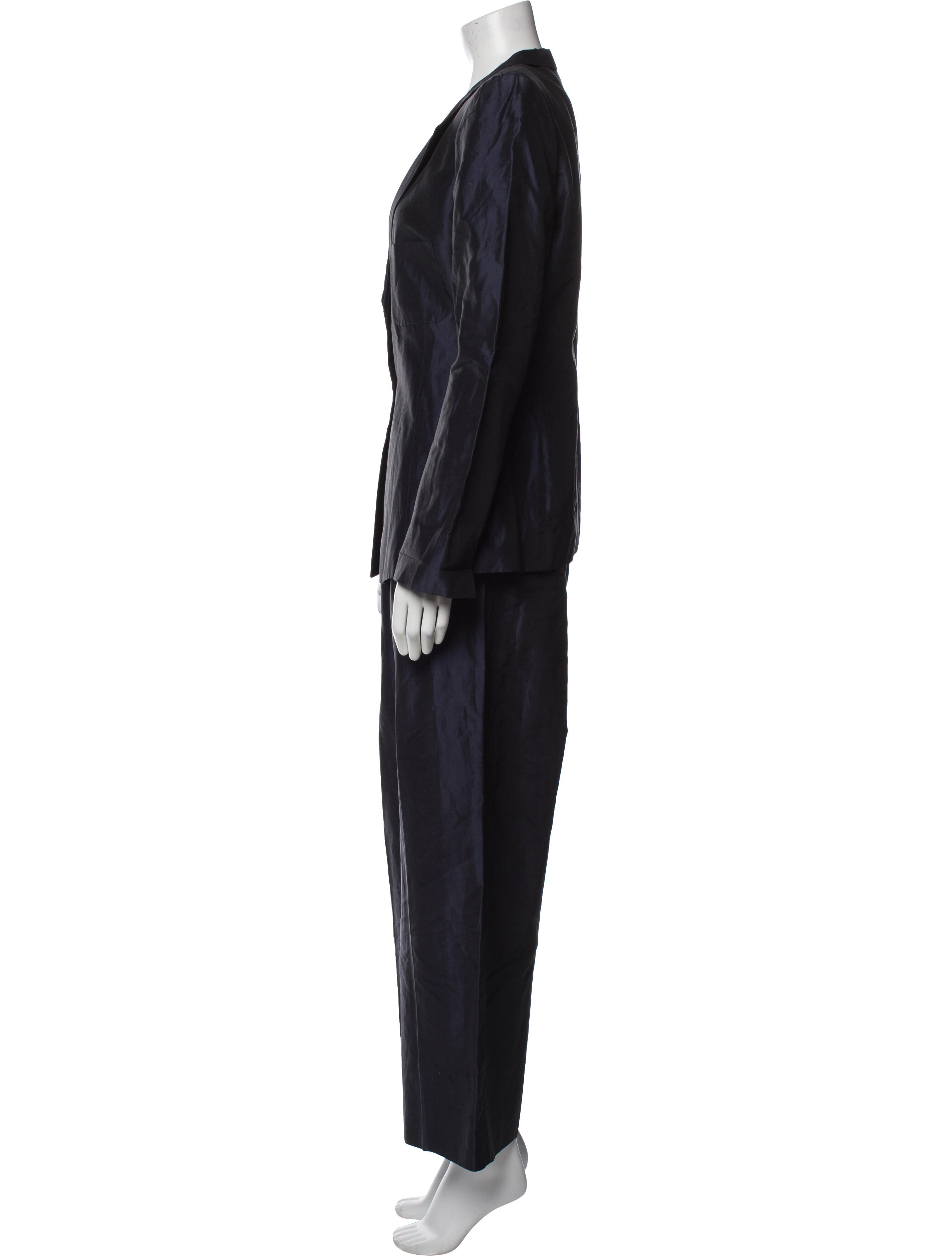 Giorgio Armani Virgin Wool Pleated Accents Pantsuit