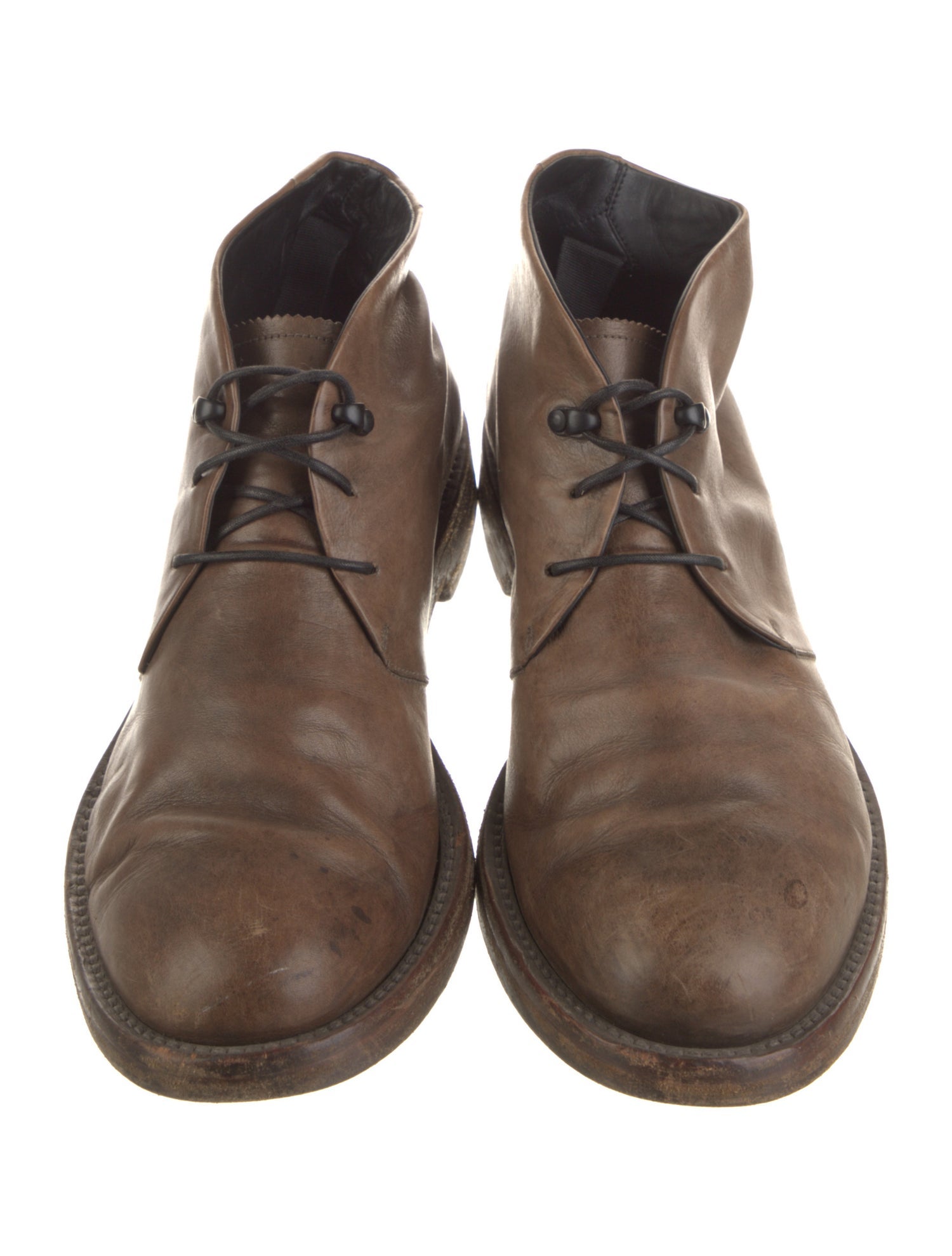 Giorgio Armani Leather Lace-Up Boots