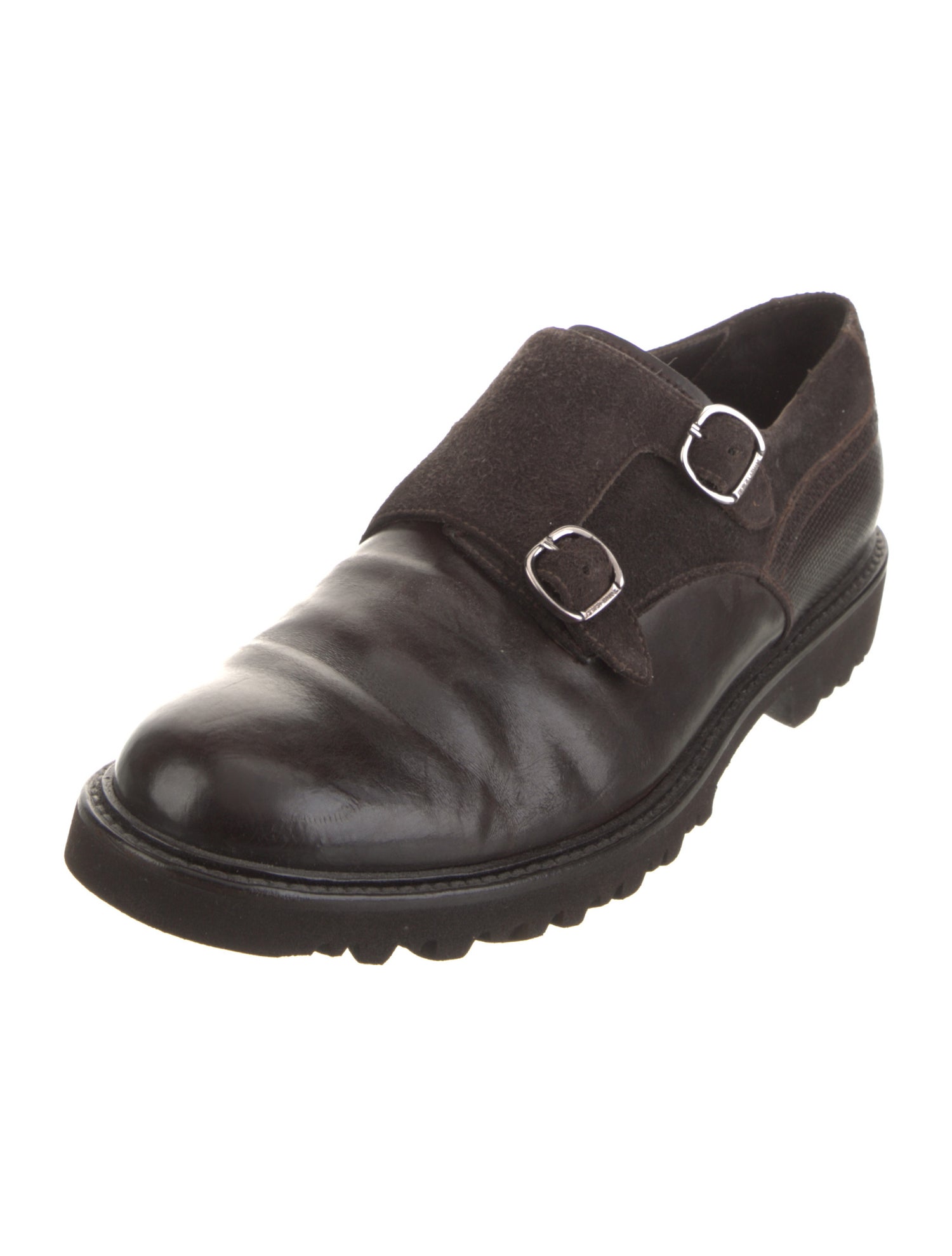Giorgio Armani Leather Monk Straps