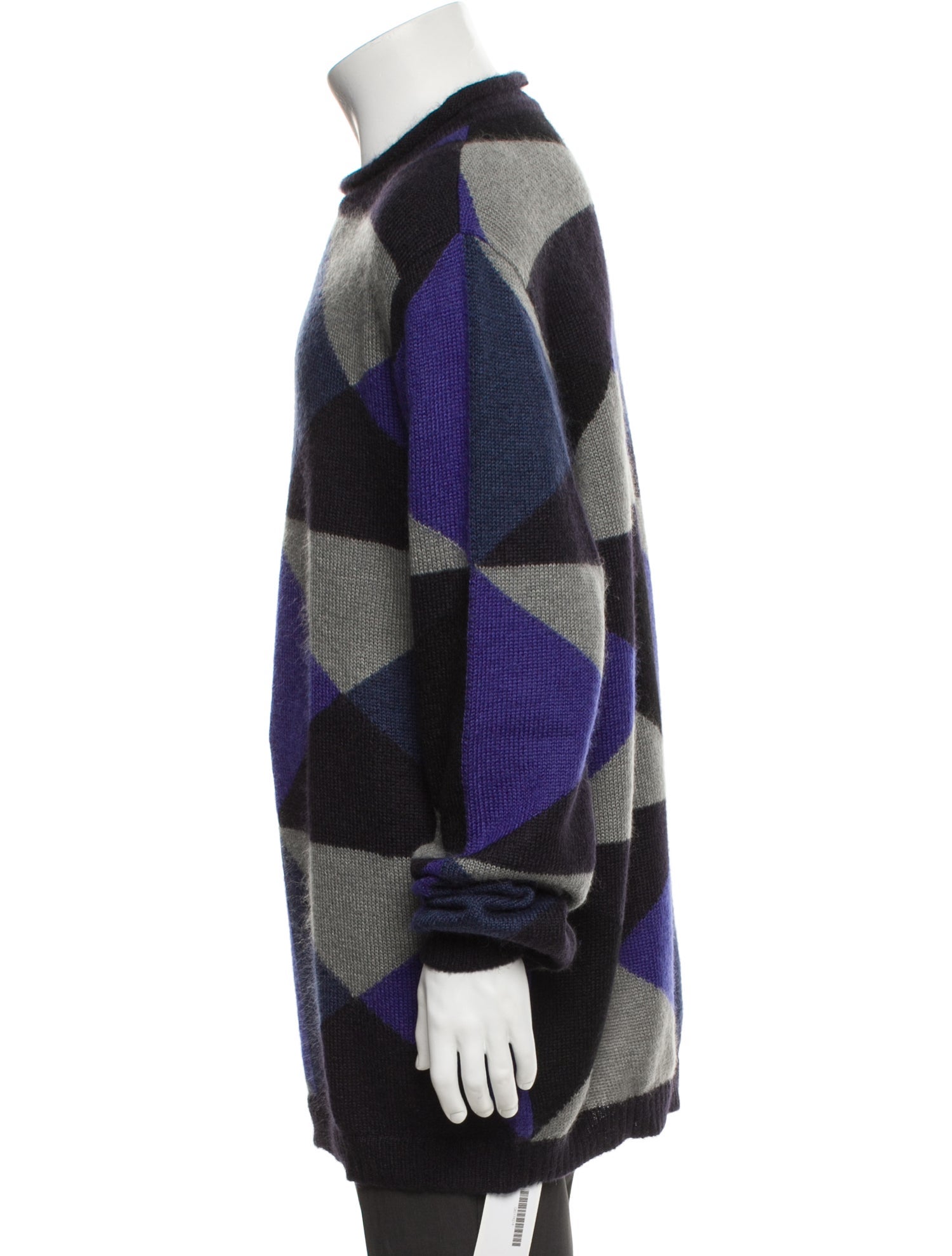 Giorgio Armani Colorblock Pattern Crew Neck Pullover