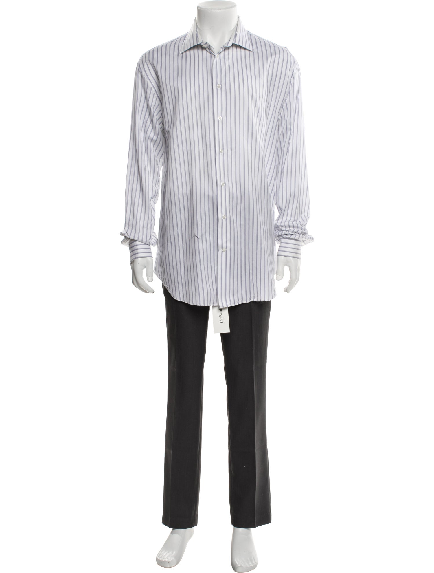 Giorgio Armani Striped Long Sleeve Dress Shirt