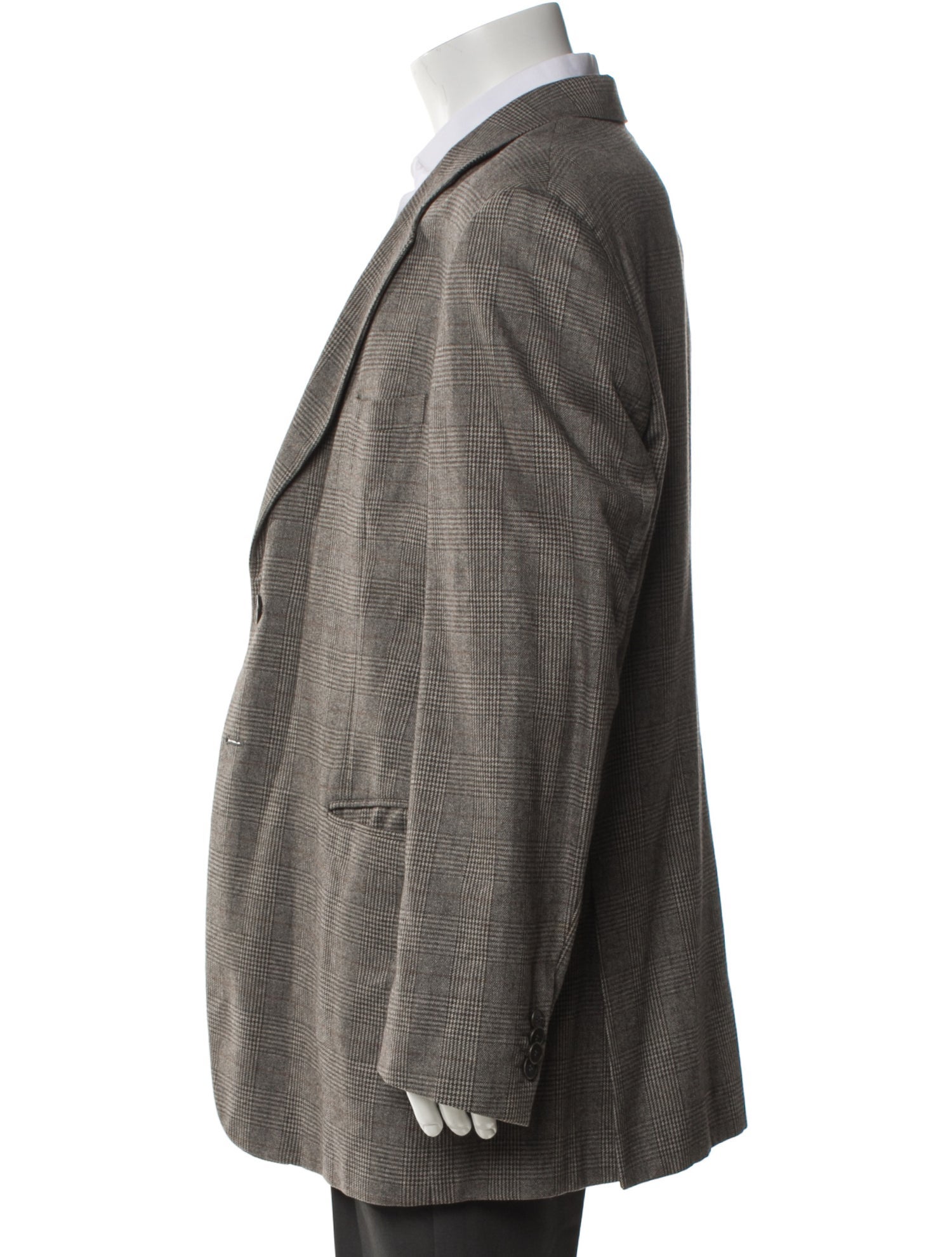 Giorgio Armani Silk Plaid Print Blazer