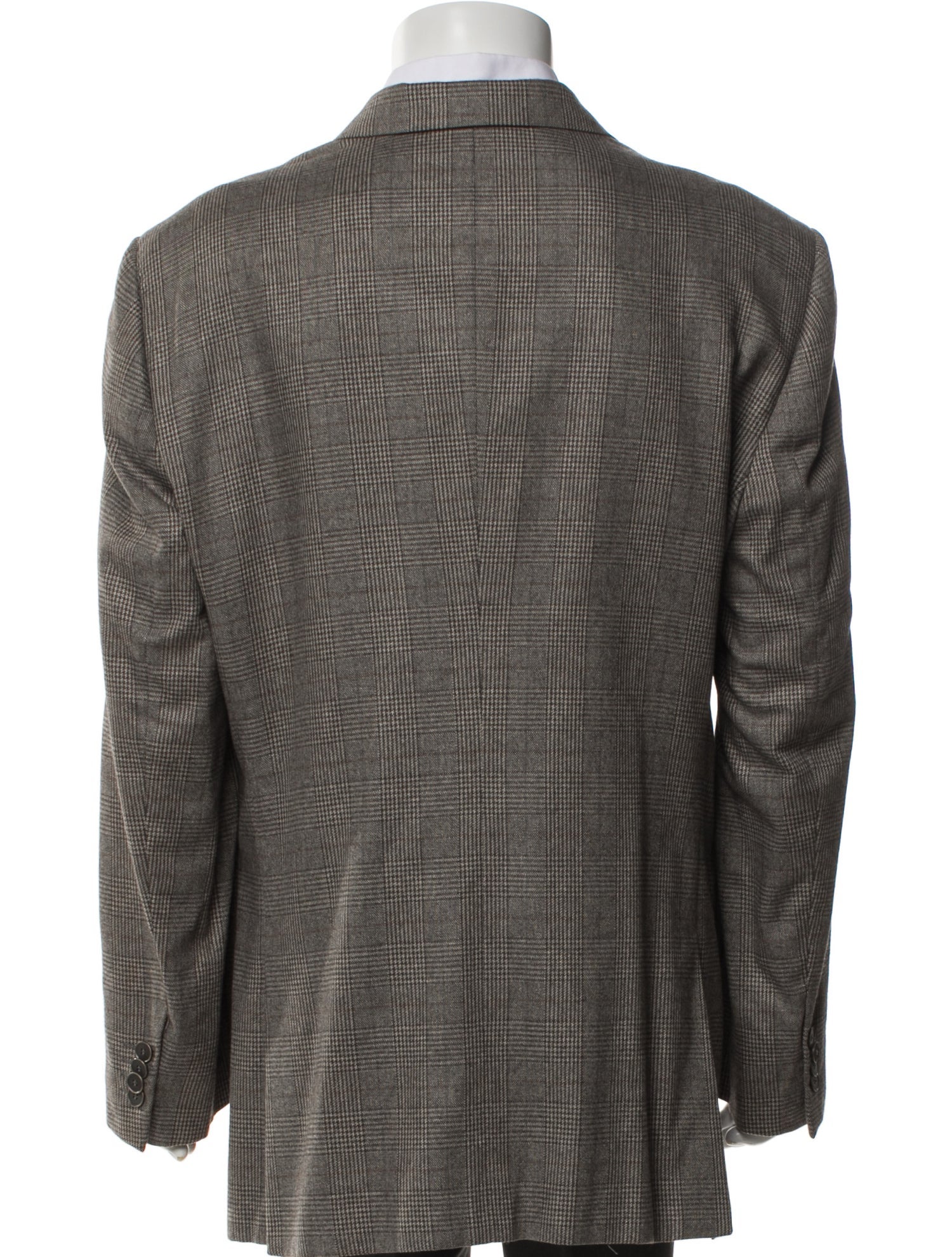 Giorgio Armani Silk Plaid Print Blazer