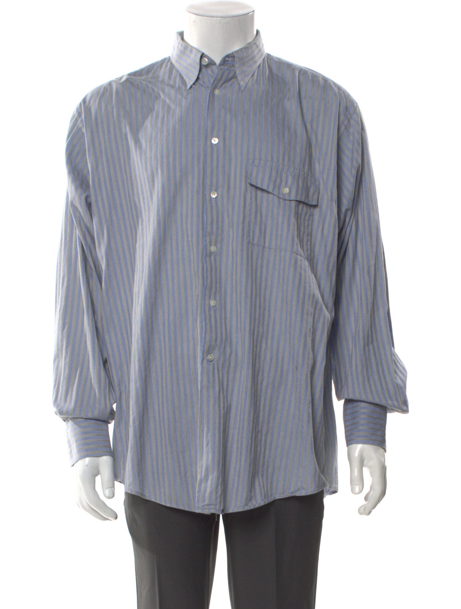 Giorgio Armani Striped Long Sleeve Dress Shirt