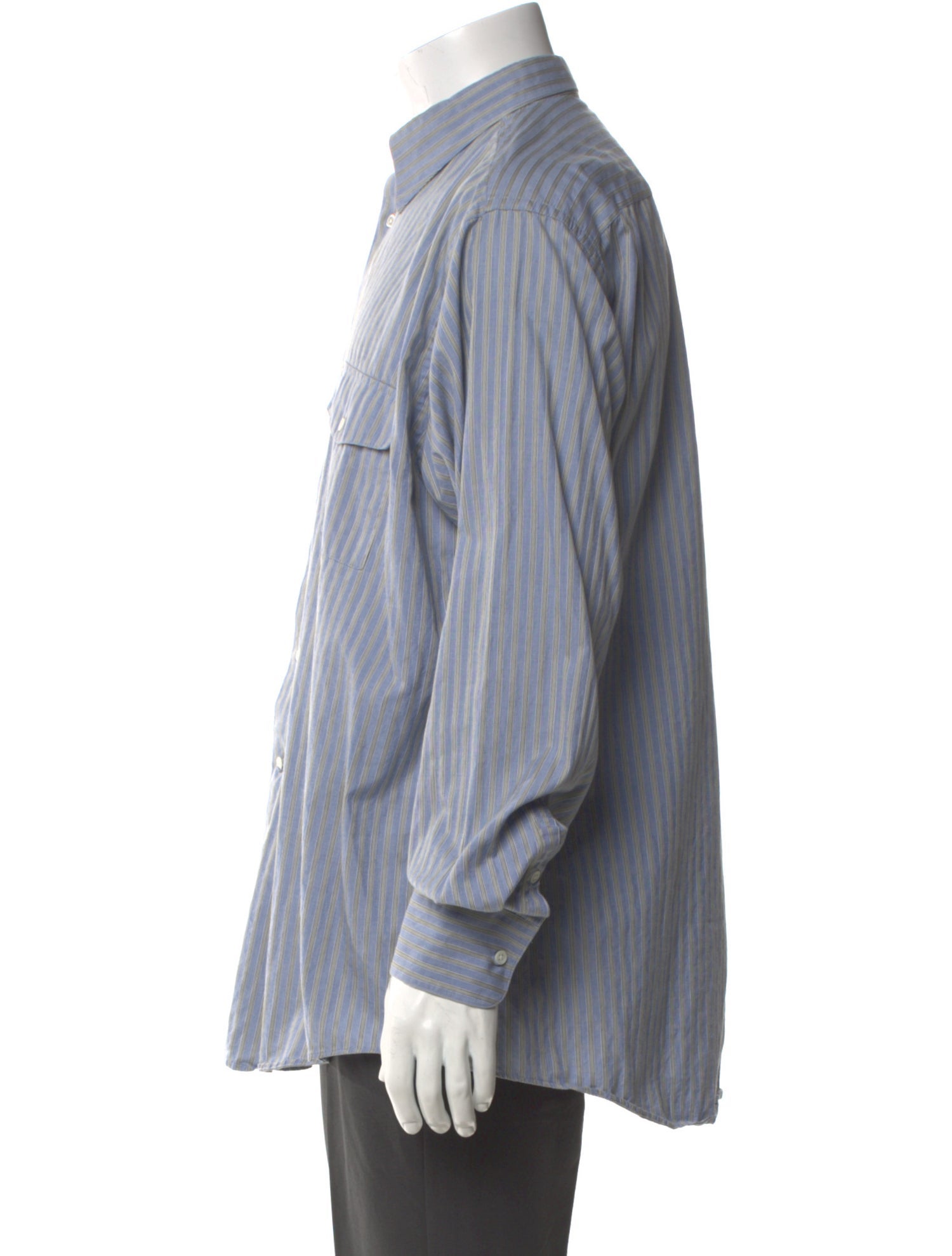 Giorgio Armani Striped Long Sleeve Dress Shirt