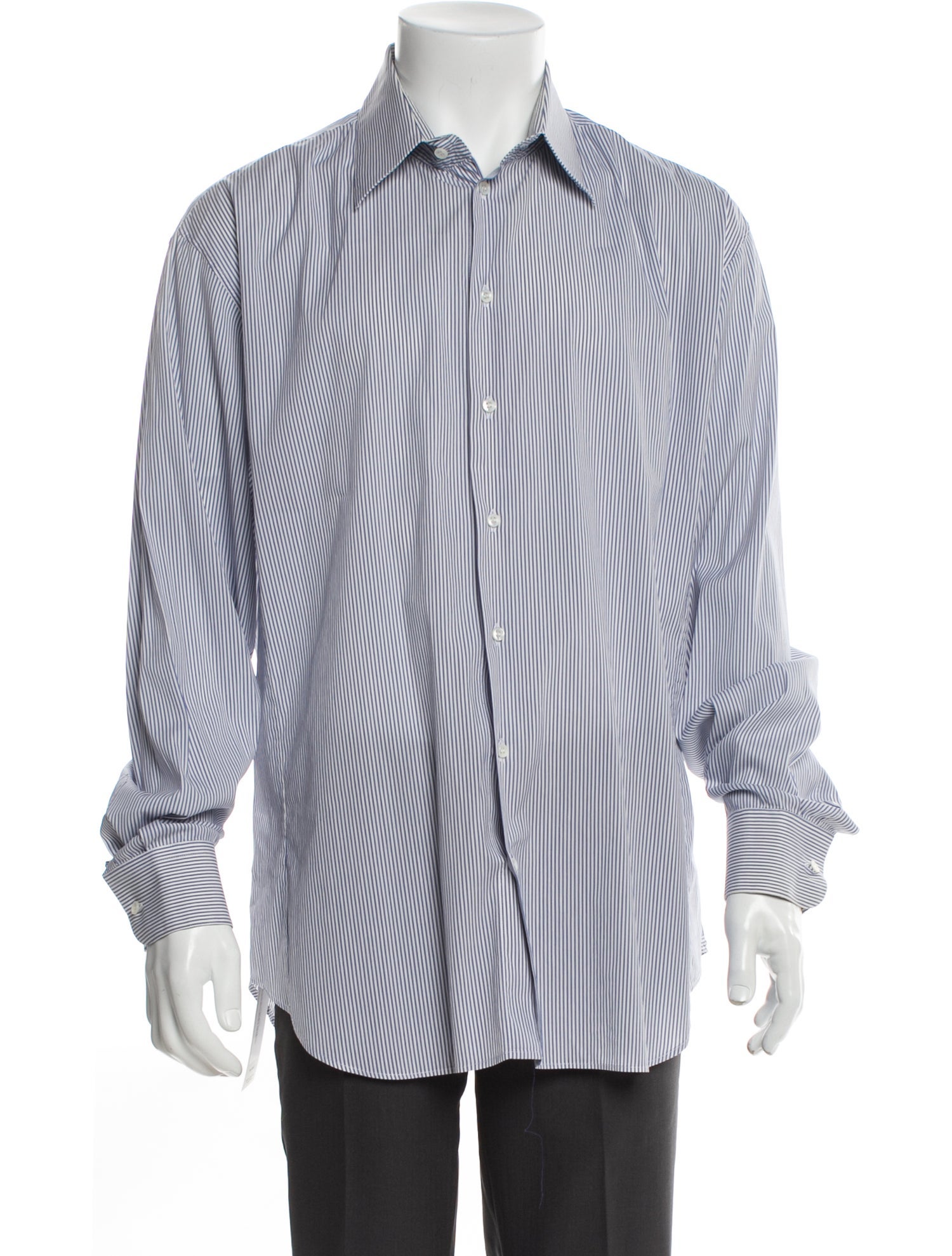 Giorgio Armani Striped Long Sleeve Dress Shirt
