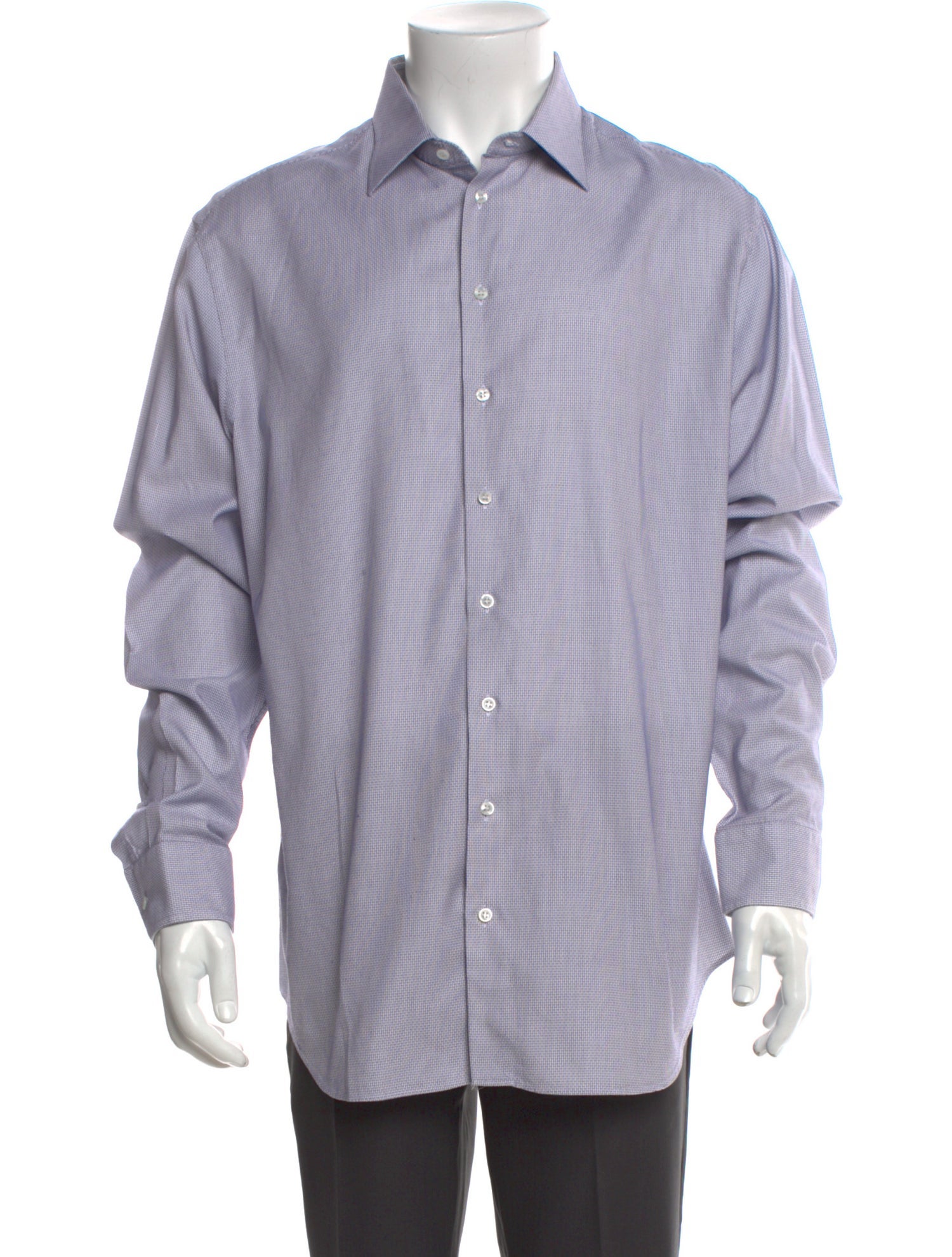 Giorgio Armani Plaid Print Long Sleeve Shirt