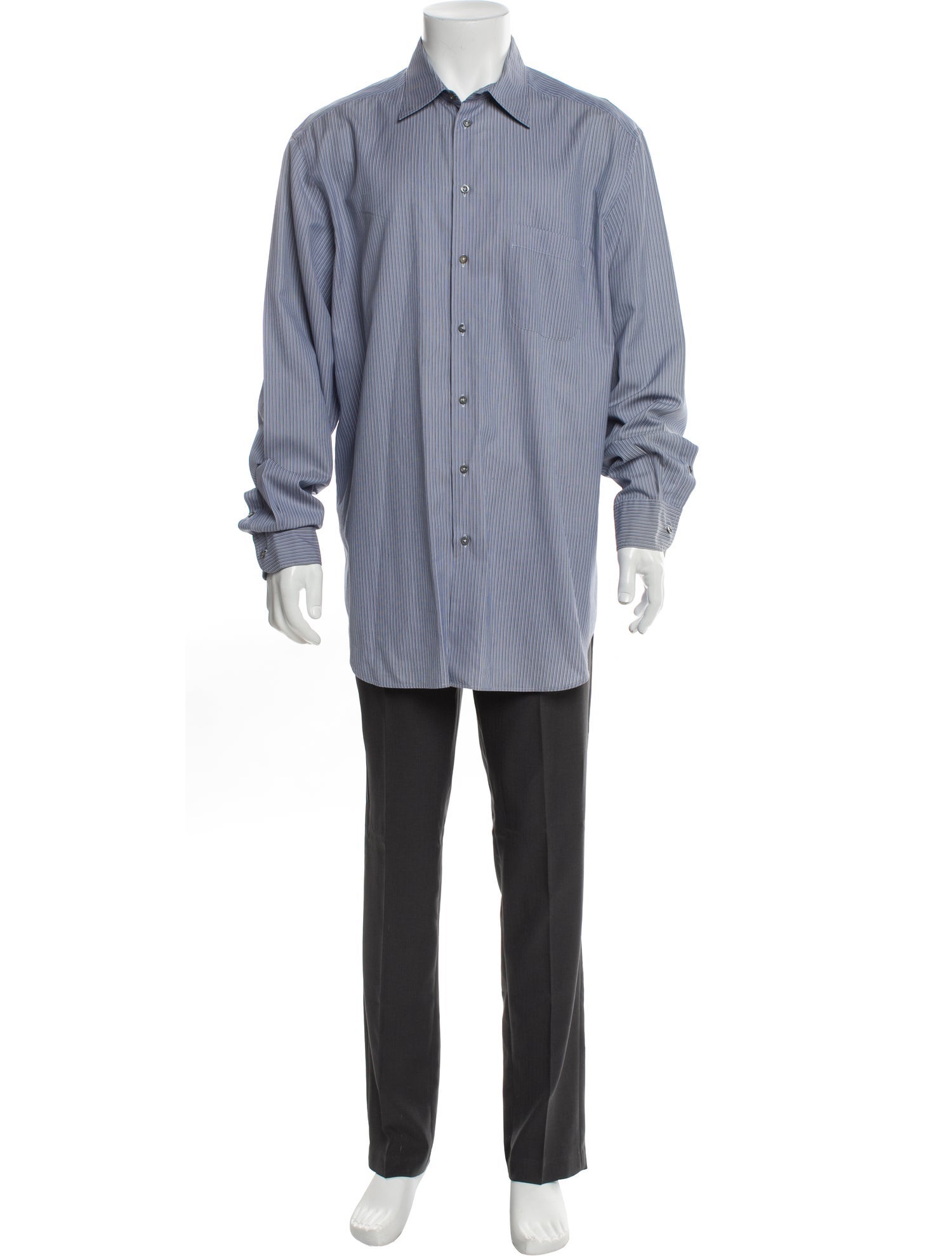 Giorgio Armani Striped Long Sleeve Dress Shirt