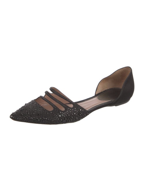 Giorgio Armani Satin Crystal Embellishments D'Orsay Flats