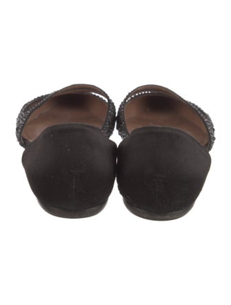 Giorgio Armani Satin Crystal Embellishments D'Orsay Flats