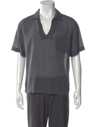 Giorgio Armani V-Neck Short Sleeve Polo Shirt