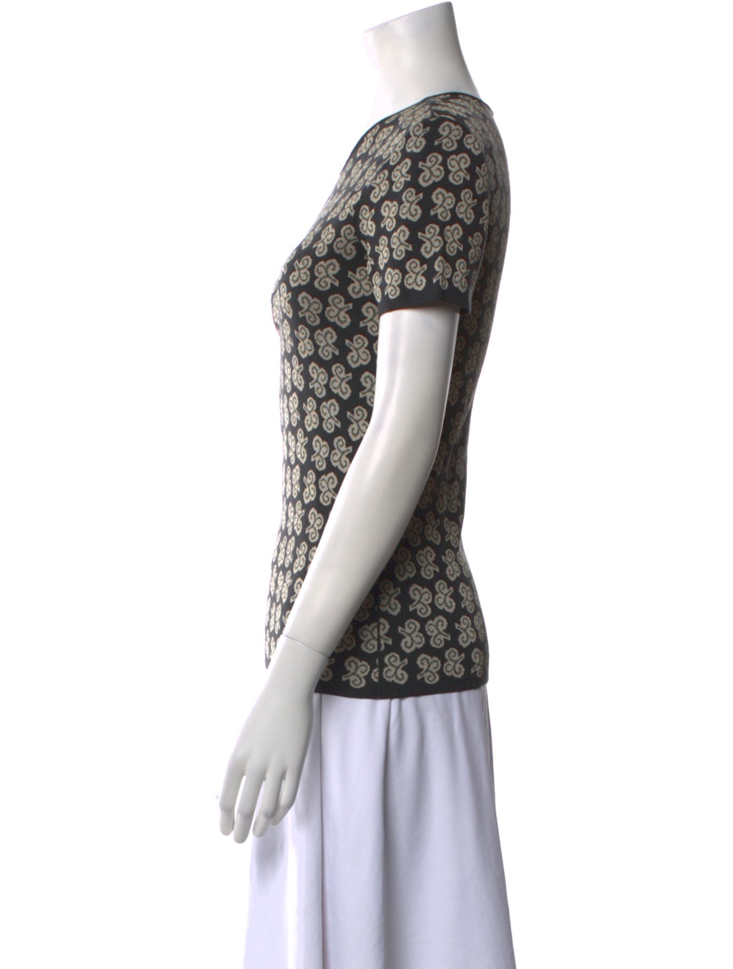 Giorgio Armani Printed Scoop Neck Sweater