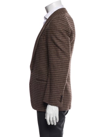 Giorgio Armani Wool Houndstooth Print Blazer
