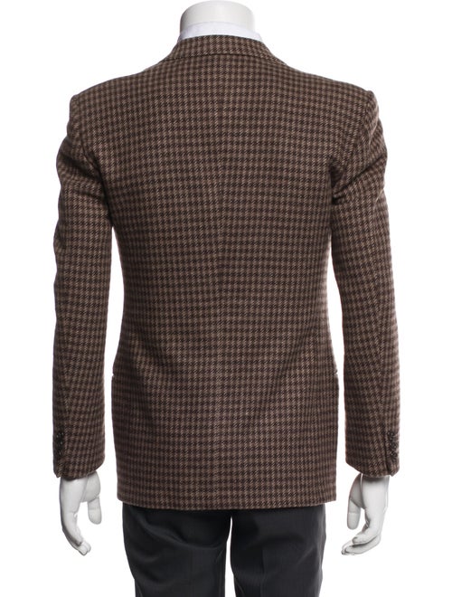 Giorgio Armani Wool Houndstooth Print Blazer