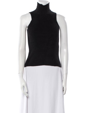 Giorgio Armani Turtleneck Sleeveless Crop Top