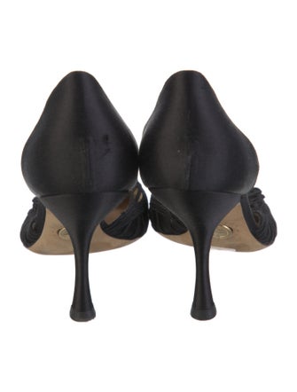 Giorgio Armani Satin Crystal Embellishments D'Orsay Pumps