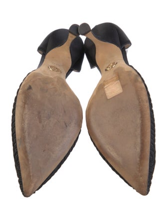 Giorgio Armani Satin Crystal Embellishments D'Orsay Pumps