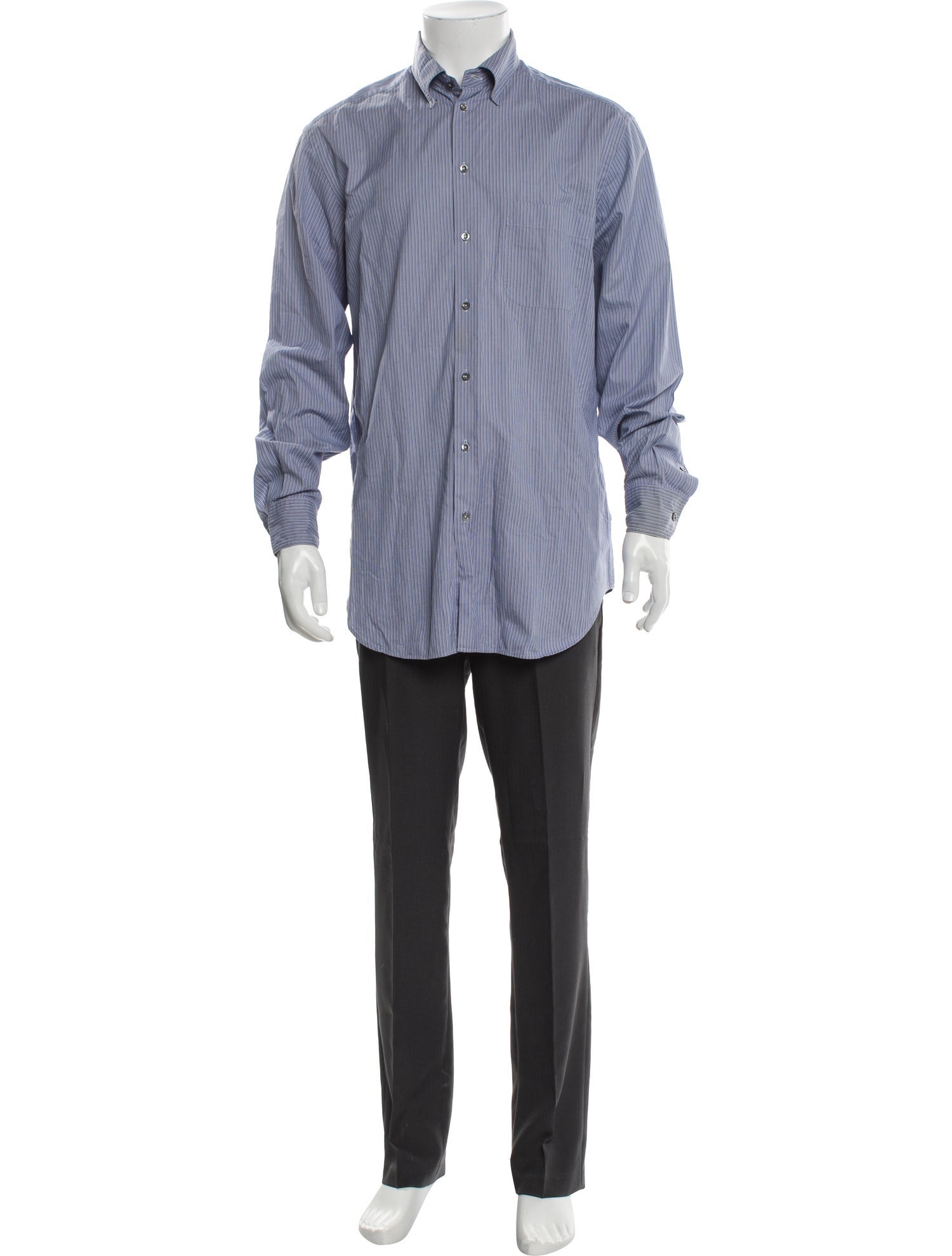 Giorgio Armani Striped Long Sleeve Dress Shirt