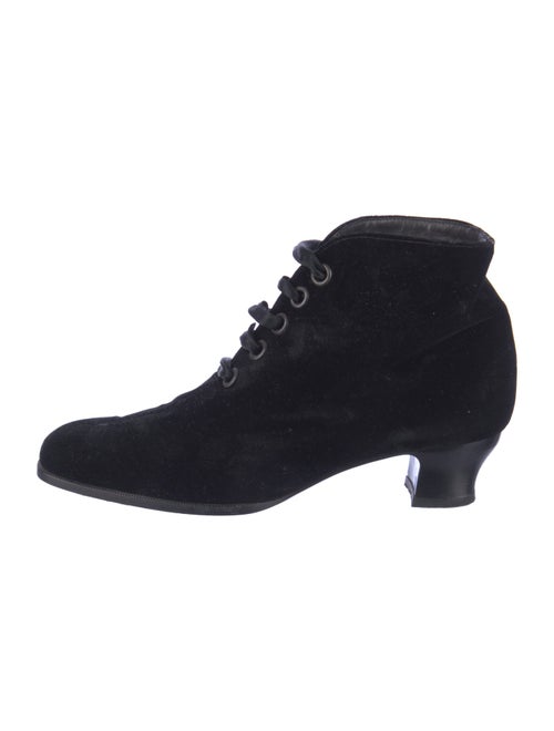 Giorgio Armani Velvet Lace-Up Boots