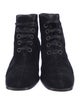 Giorgio Armani Velvet Lace-Up Boots