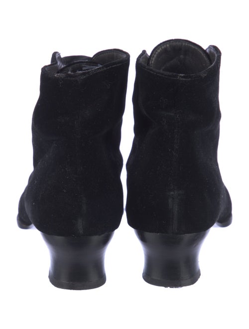 Giorgio Armani Velvet Lace-Up Boots
