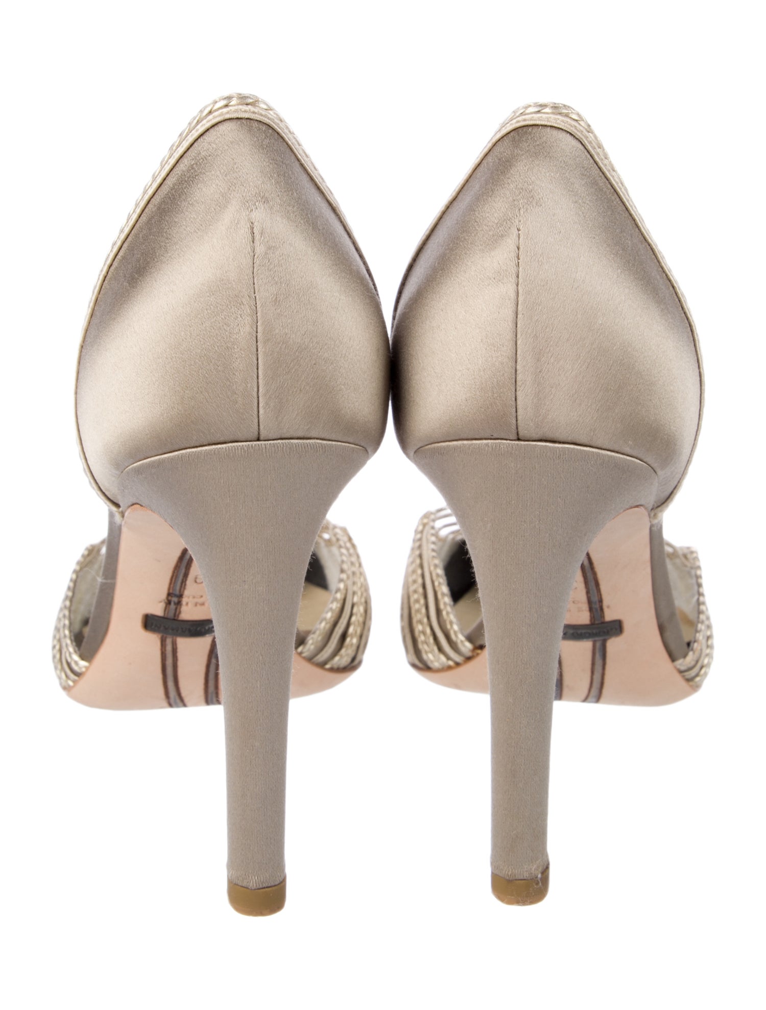 Giorgio Armani Satin Braided Accents D'Orsay Pumps
