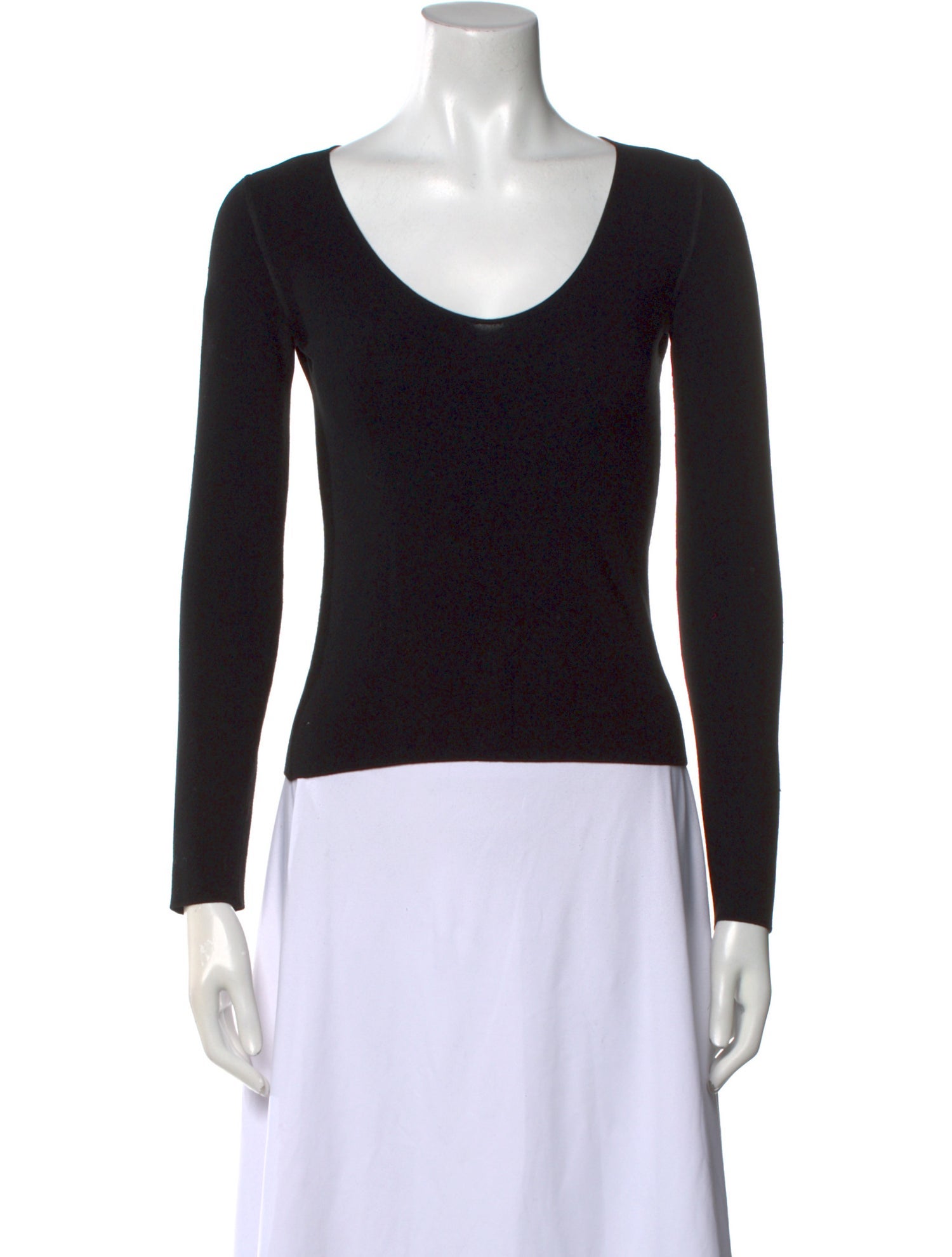 Giorgio Armani Scoop Neck Long Sleeve Top