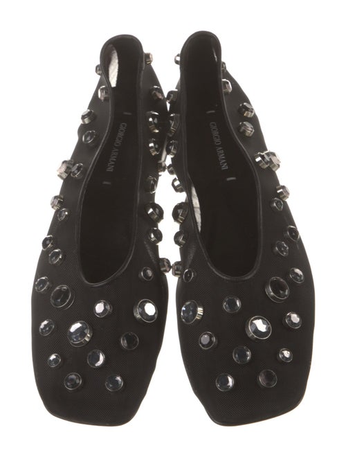 Giorgio Armani Mesh Studded Accents Ballet Flats