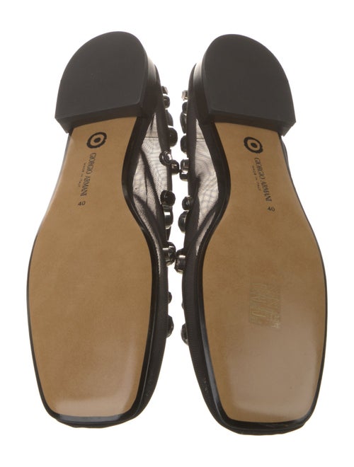 Giorgio Armani Mesh Studded Accents Ballet Flats