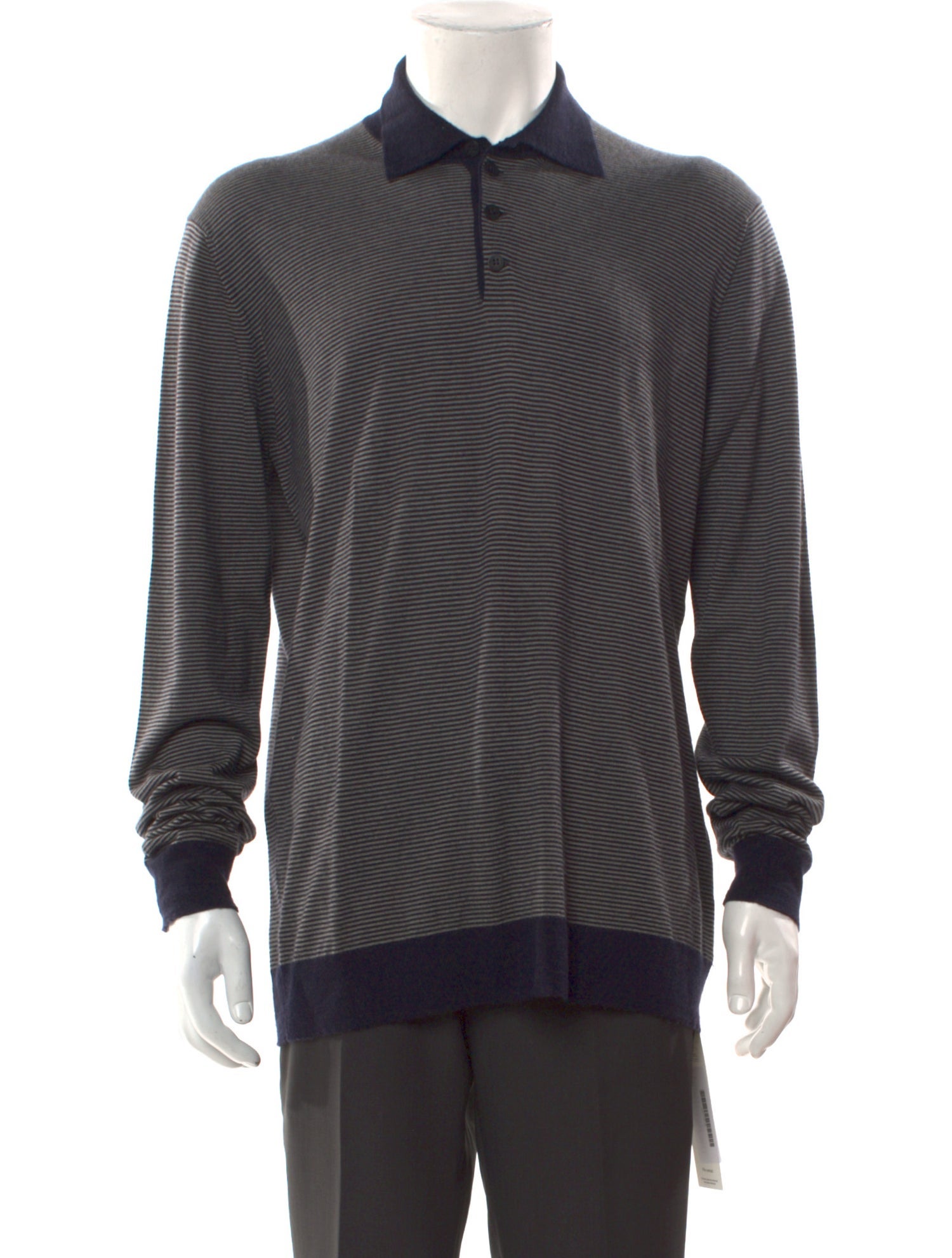 Giorgio Armani Cashmere Striped Polo Shirt