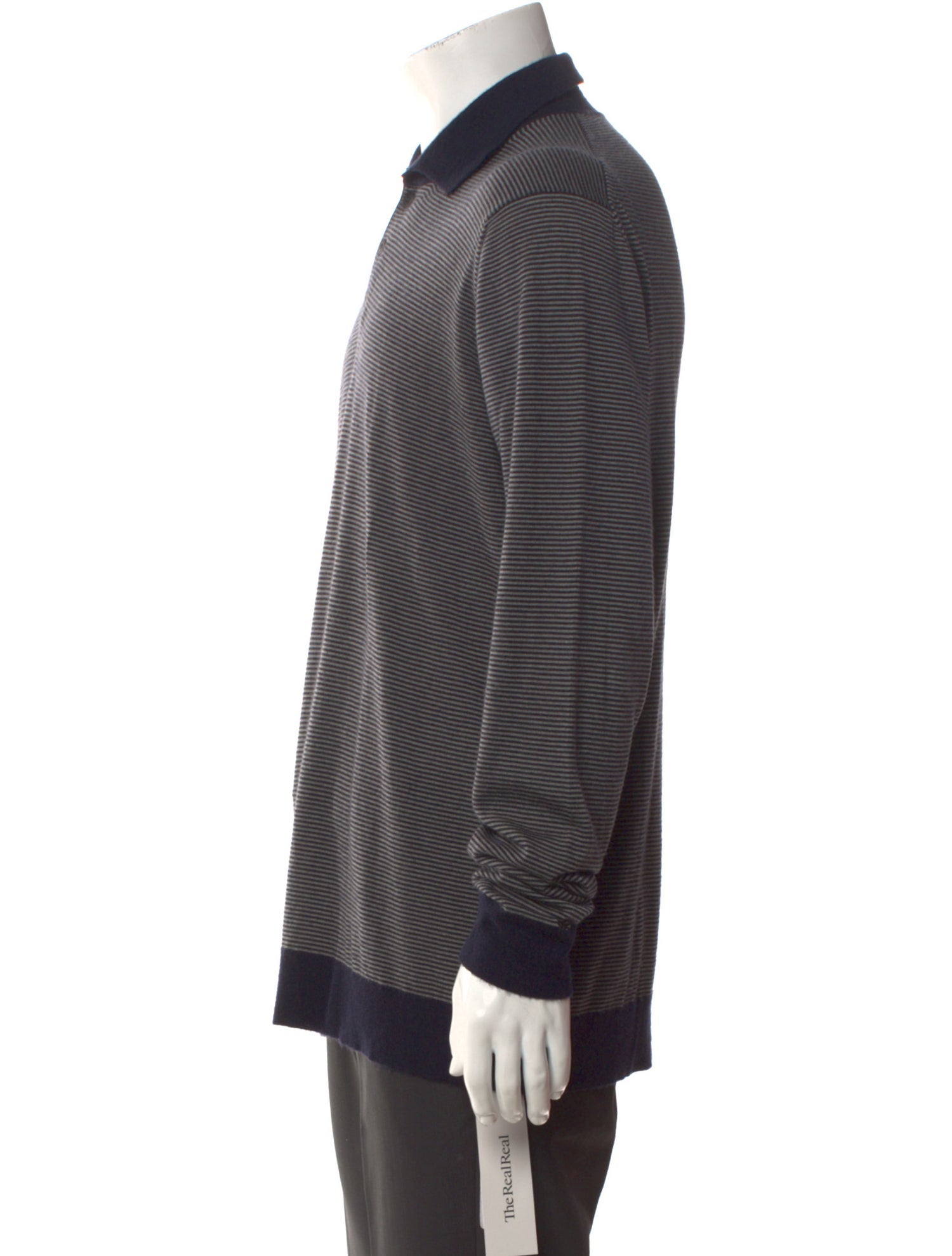 Giorgio Armani Cashmere Striped Polo Shirt