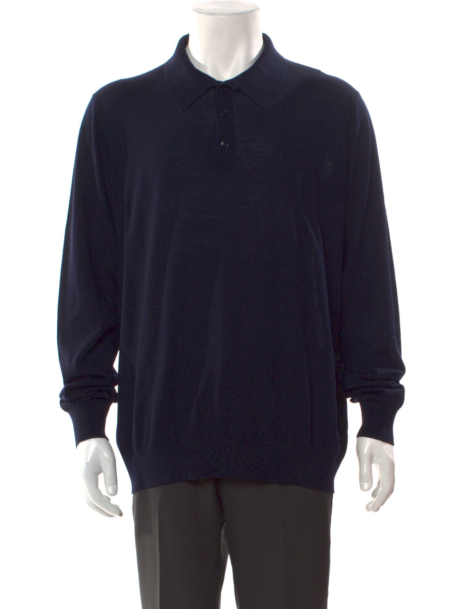 Giorgio Armani Collar Long Sleeve Polo Sweater
